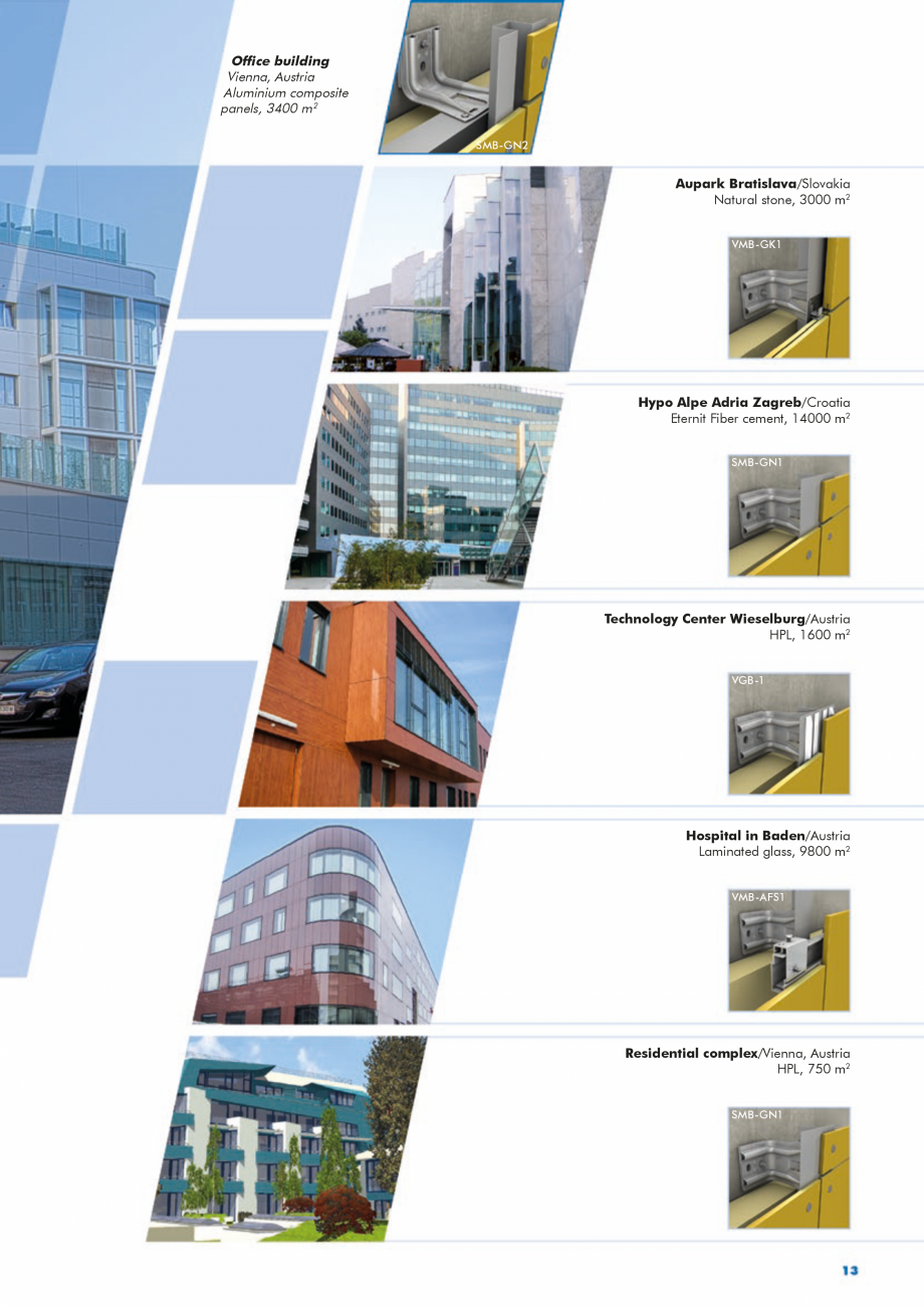 Pagina 13-Sisteme de fixare din aluminiu pentru placaje uscate exterioare SPIDI max Catalog, brosura Engleza...