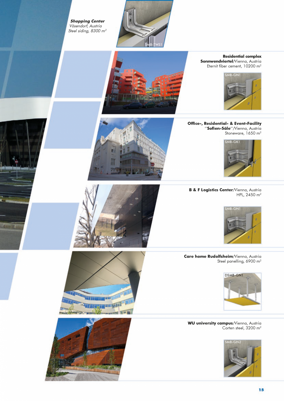 Pagina 15-Sisteme de fixare din aluminiu pentru placaje uscate exterioare SPIDI max Catalog, brosura Engleza...