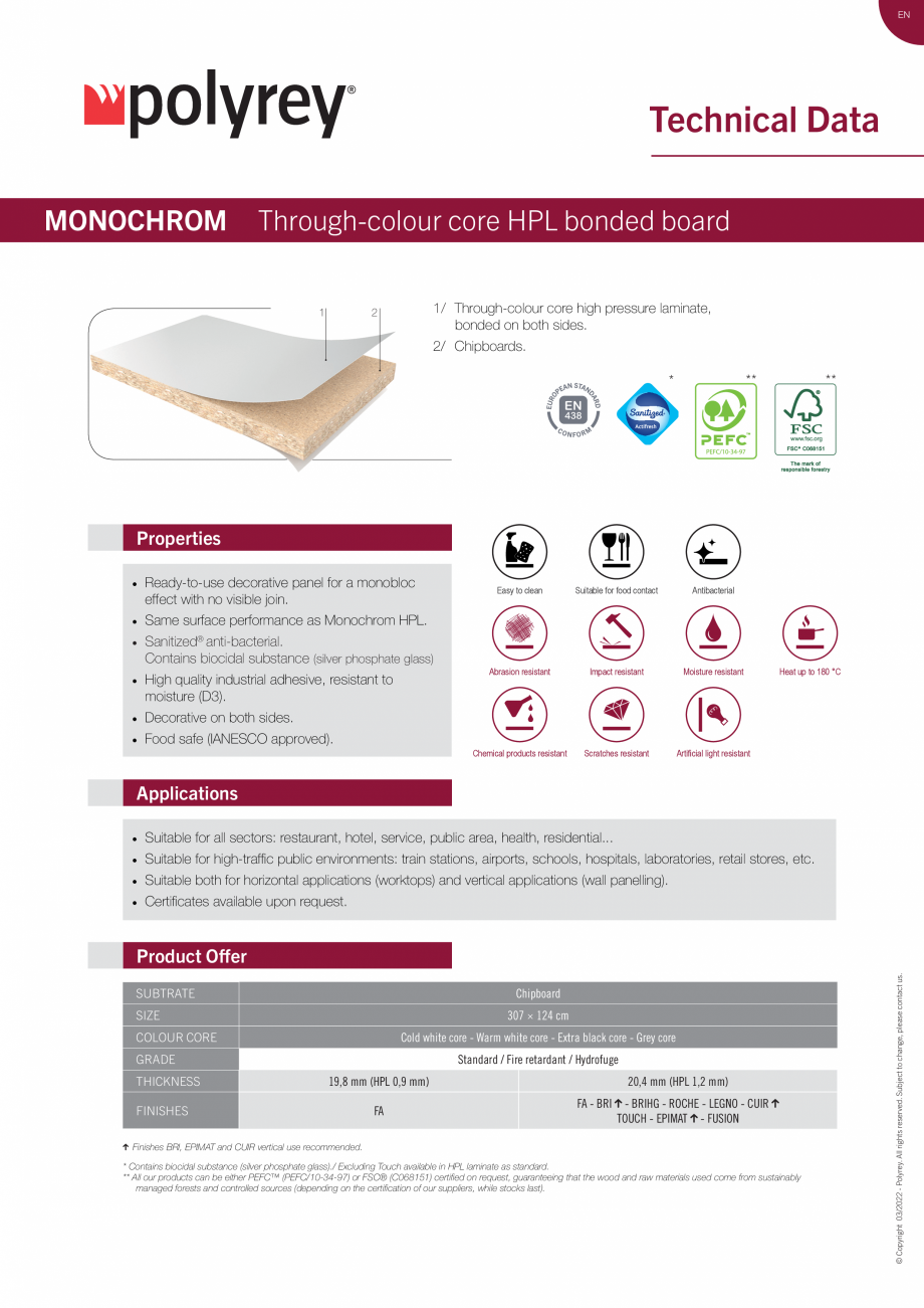 Pagina 1-Panou decorativ - Monochrom POLYREY POLYPREY Fisa tehnica Engleza, Franceza EN

Technical Data...