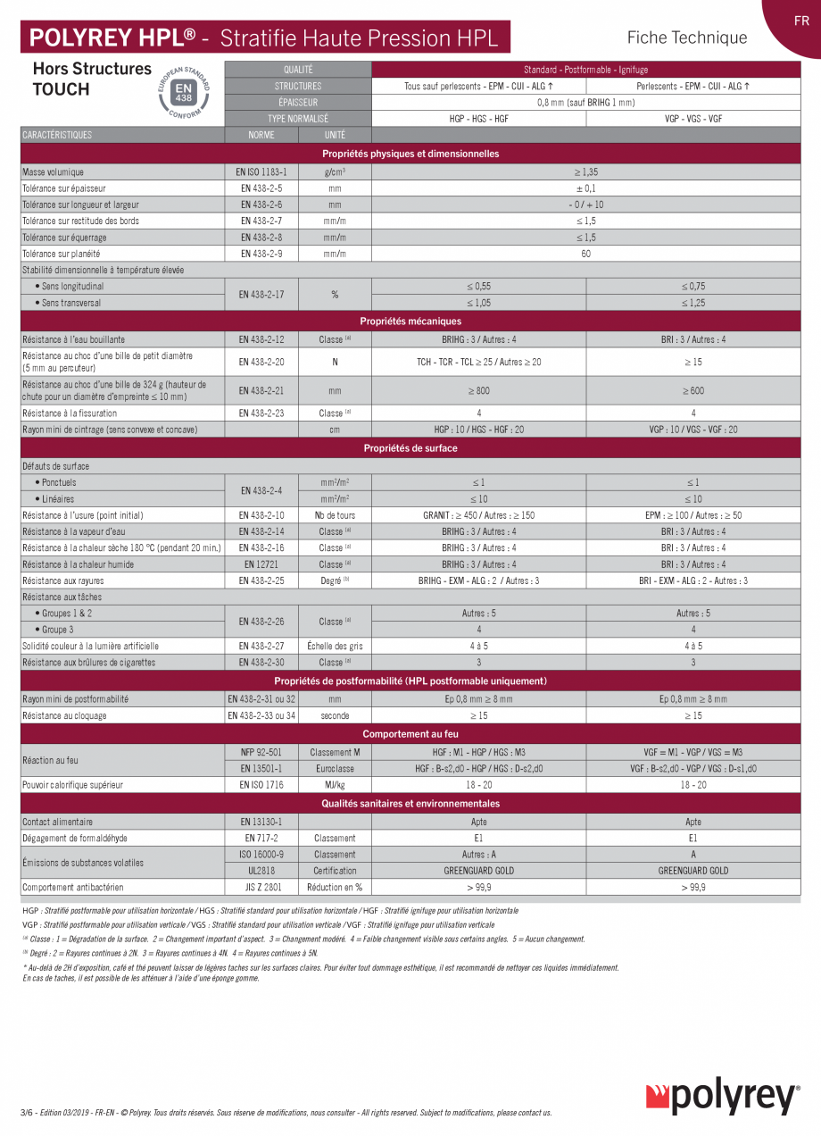 Pagina 3 - Folie HPL POLYREY Fisa tehnica Engleza, Franceza ontact us.

FR
EN

Structures
Finishes
...