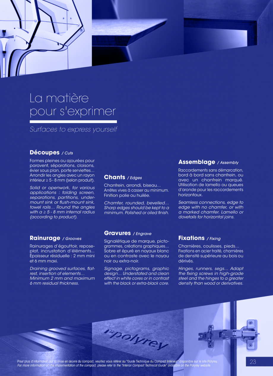 Pagina 23-Placi HPL pentru placari interioare POLYREY COMPACT HPL Catalog, brosura Engleza, Franceza 