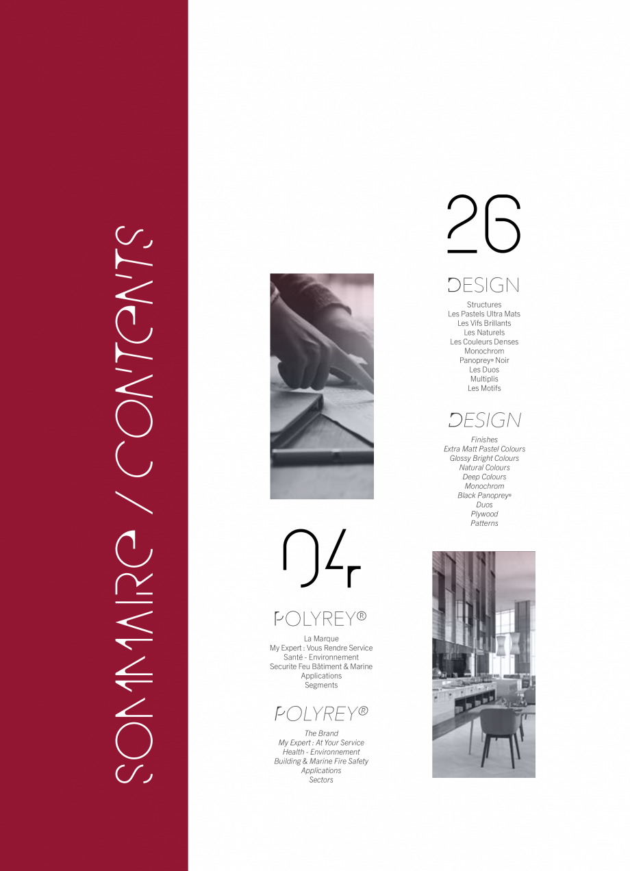 Pagina 4-Placi HPL pentru placari interioare POLYREY FOLIE HPL Catalog, brosura Engleza, Franceza nts dans le...