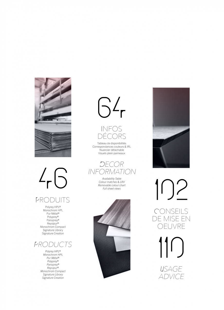 Pagina 5-Placi HPL pentru placari interioare POLYREY FOLIE HPL Catalog, brosura Engleza, Franceza ,...
