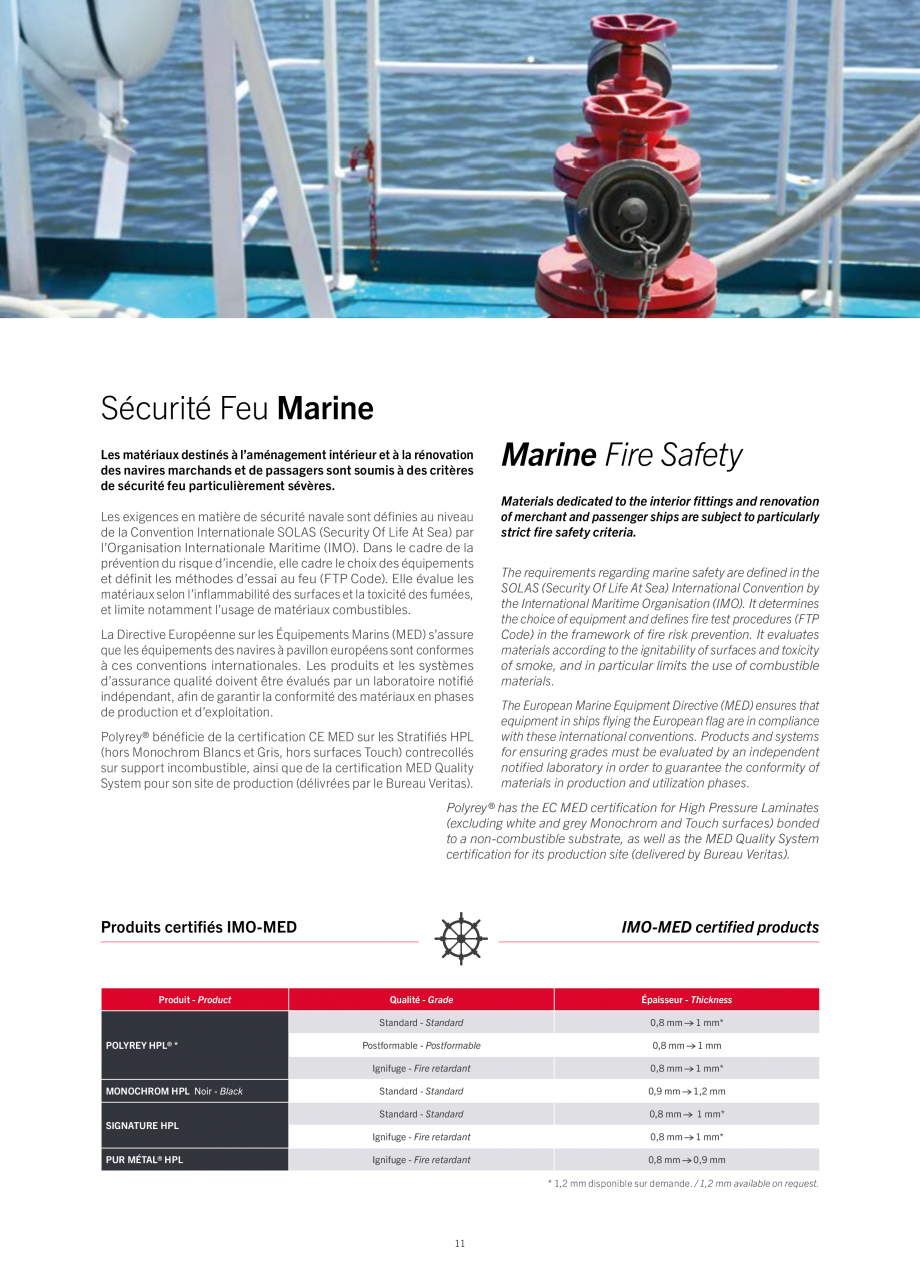 Pagina 13-Placi HPL pentru placari interioare POLYREY FOLIE HPL Catalog, brosura Engleza, Franceza us.
...