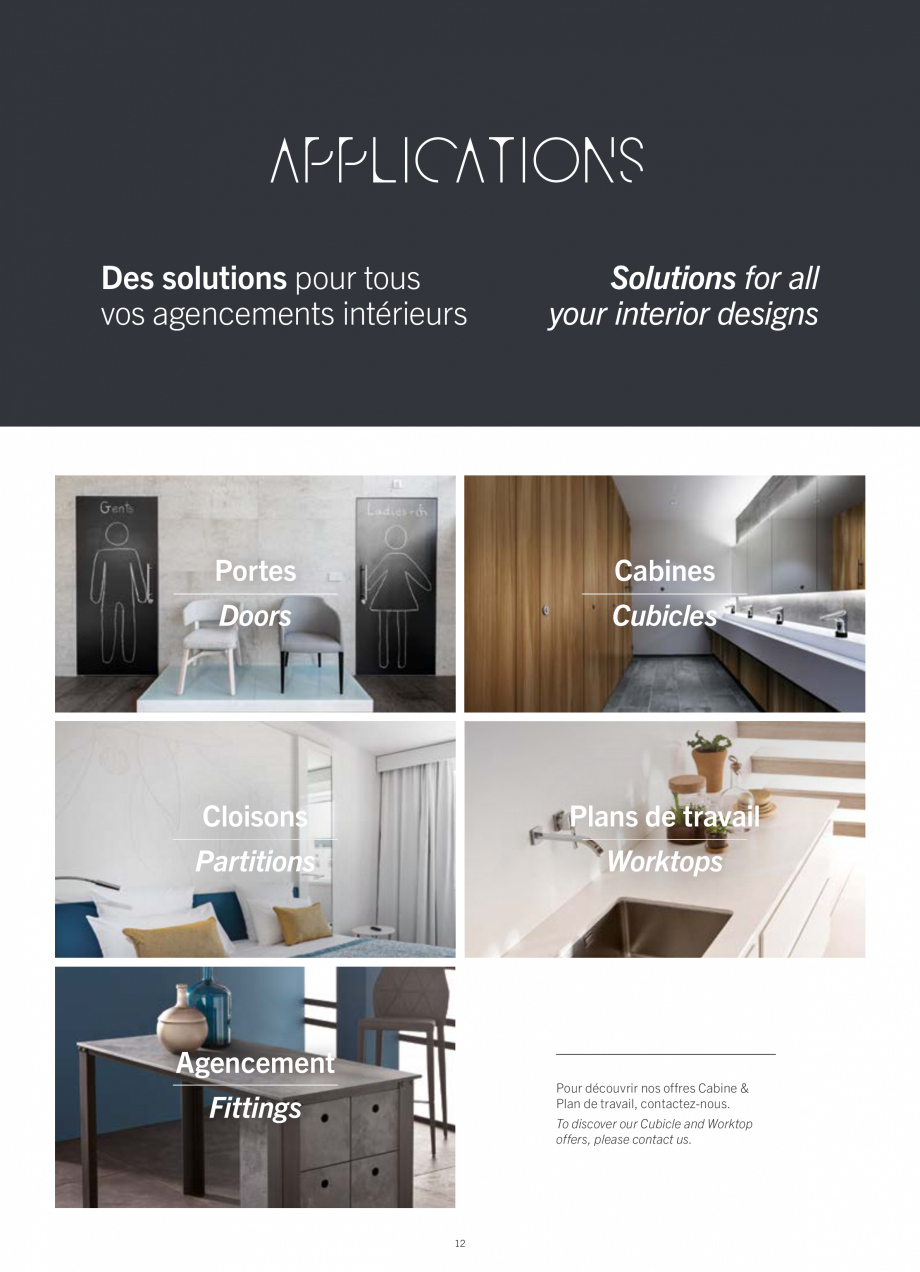 Pagina 14 - Placi HPL pentru placari interioare POLYREY FOLIE HPL Catalog, brosura Engleza, Franceza...