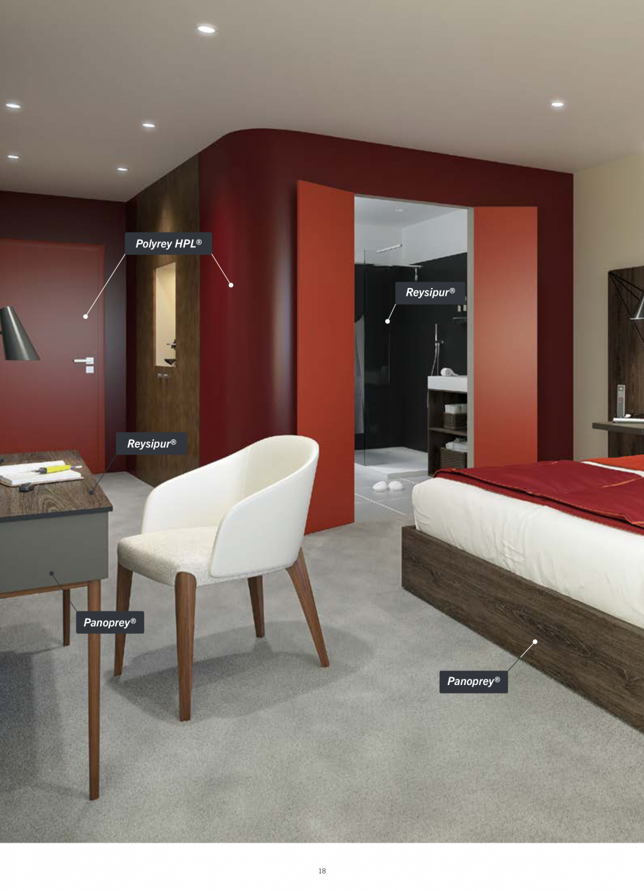 Pagina 20-Placi HPL pentru placari interioare POLYREY FOLIE HPL Catalog, brosura Engleza, Franceza on...