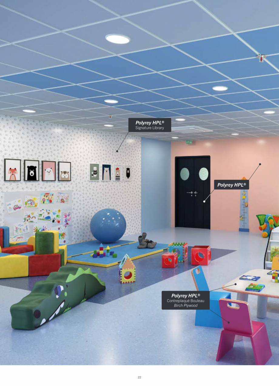 Pagina 24-Placi HPL pentru placari interioare POLYREY FOLIE HPL Catalog, brosura Engleza, Franceza tified...