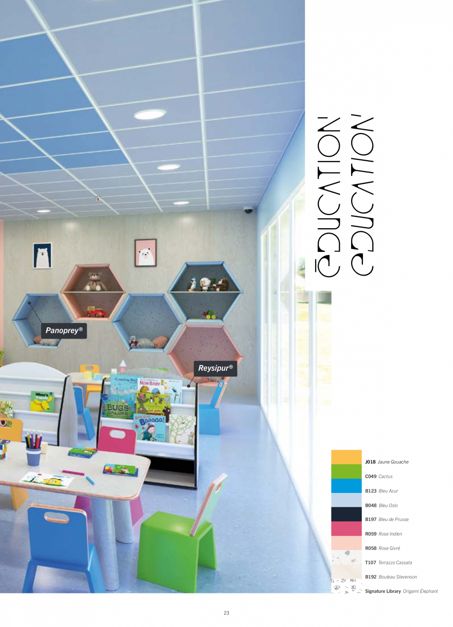 Pagina 25-Placi HPL pentru placari interioare POLYREY FOLIE HPL Catalog, brosura Engleza, Franceza tellerie,...