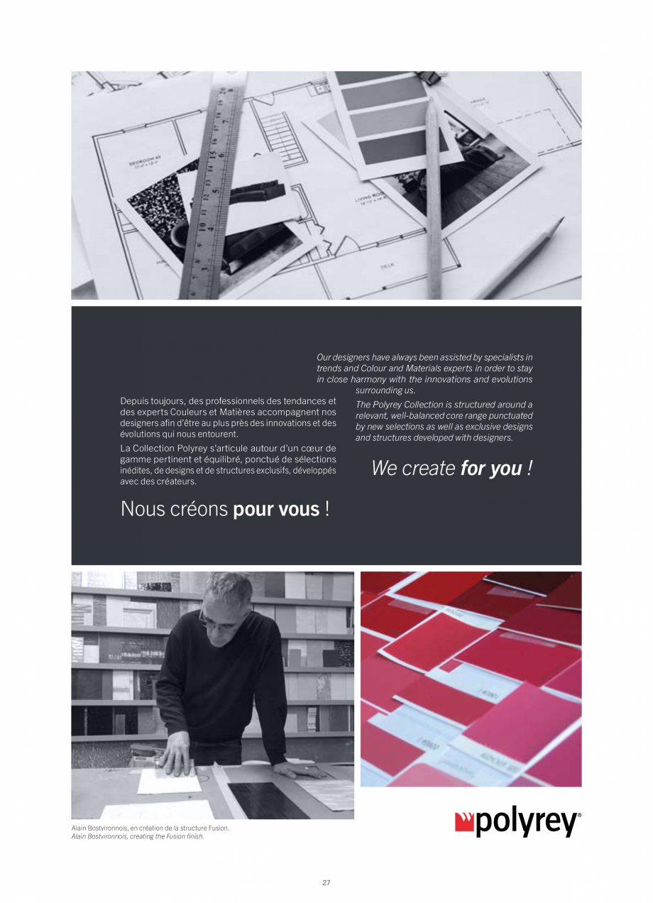 Pagina 29-Placi HPL pentru placari interioare POLYREY FOLIE HPL Catalog, brosura Engleza, Franceza et soyeuse....