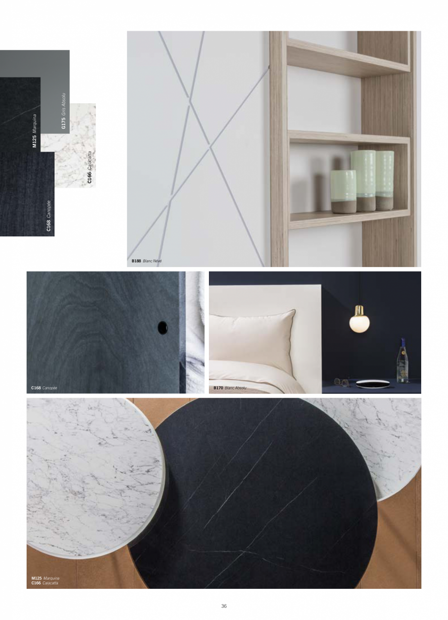 Pagina 38-Placi HPL pentru placari interioare POLYREY FOLIE HPL Catalog, brosura Engleza, Franceza  créations...