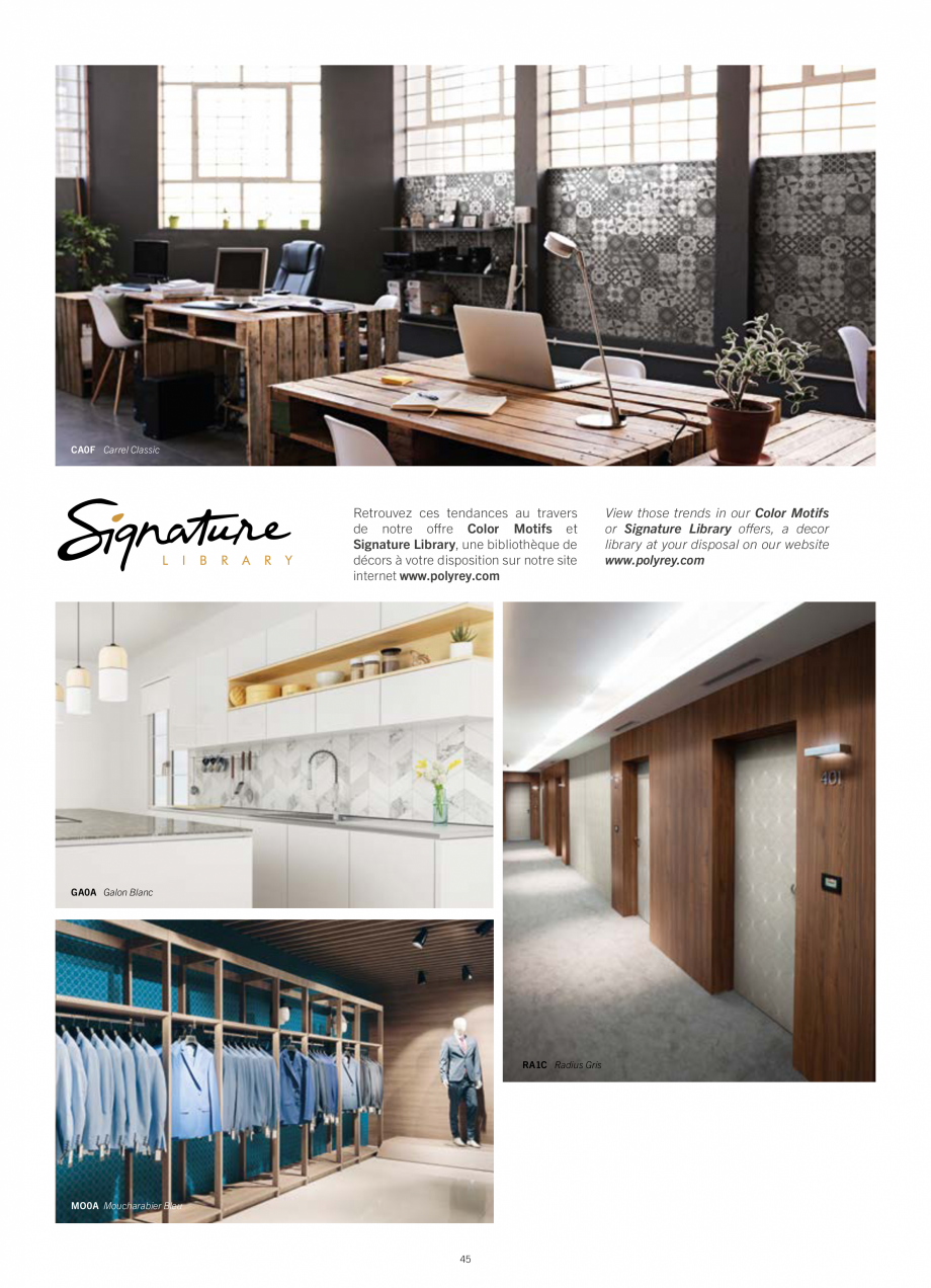 Pagina 47-Placi HPL pentru placari interioare POLYREY FOLIE HPL Catalog, brosura Engleza, Franceza  supports

...