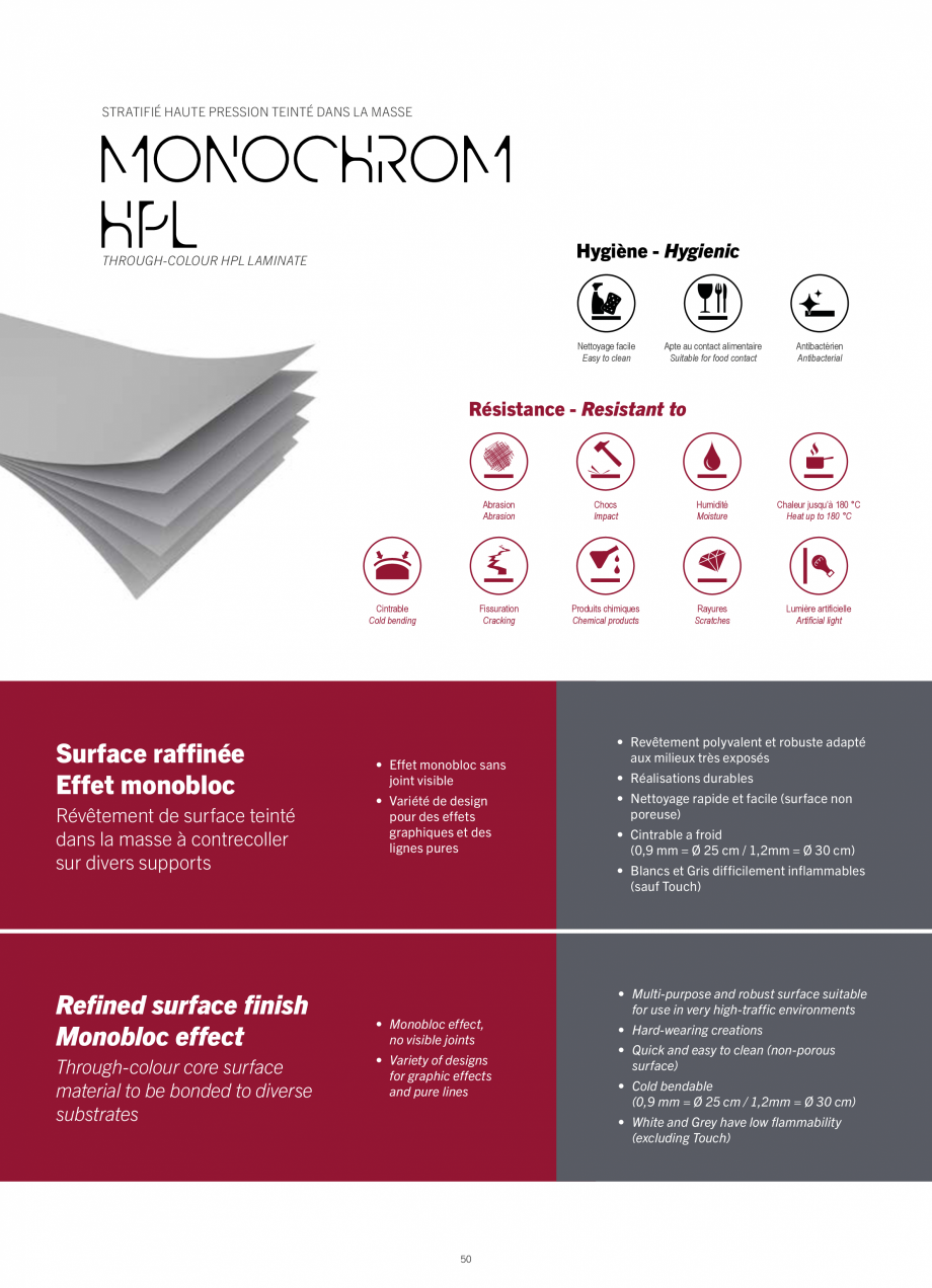 Pagina 52-Placi HPL pentru placari interioare POLYREY FOLIE HPL Catalog, brosura Engleza, Franceza ice &...