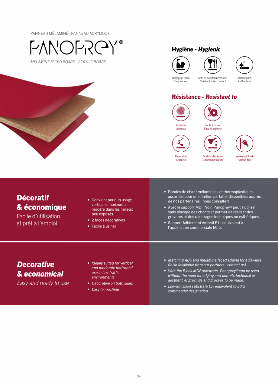 Pagina 56-Placi HPL pentru placari interioare POLYREY FOLIE HPL Catalog, brosura Engleza, Franceza  HPL® in...