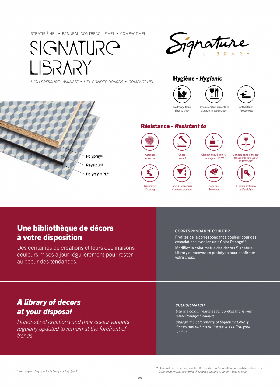 Pagina 62-Placi HPL pentru placari interioare POLYREY FOLIE HPL Catalog, brosura Engleza, Franceza ffect, no...