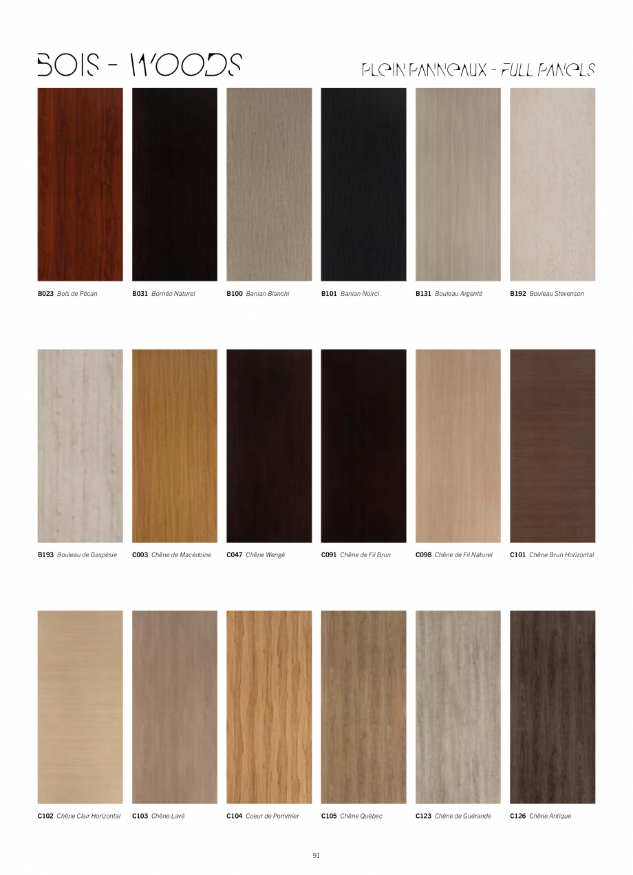 Pagina 97-Placi HPL pentru placari interioare POLYREY FOLIE HPL Catalog, brosura Engleza, Franceza m - BRI,...