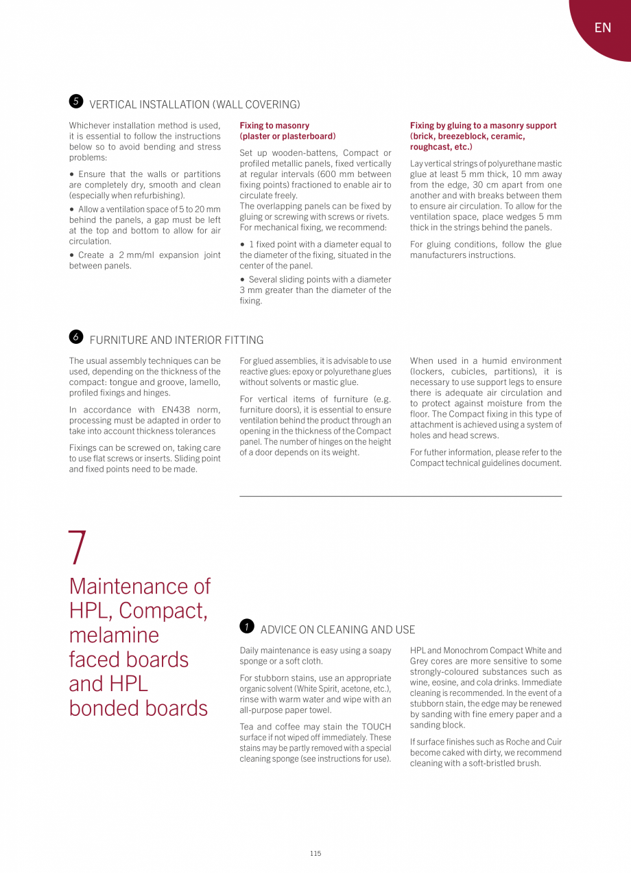 Pagina 121-Placi HPL pentru placari interioare POLYREY FOLIE HPL Catalog, brosura Engleza, Franceza gh Pressure...