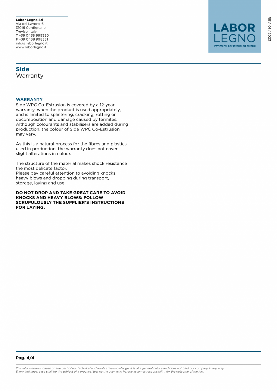 Pagina 4-Riflaj din wpc pentru placarea peretilor si plafoanelor LABOR LEGNO Side Fisa tehnica Engleza er 300...