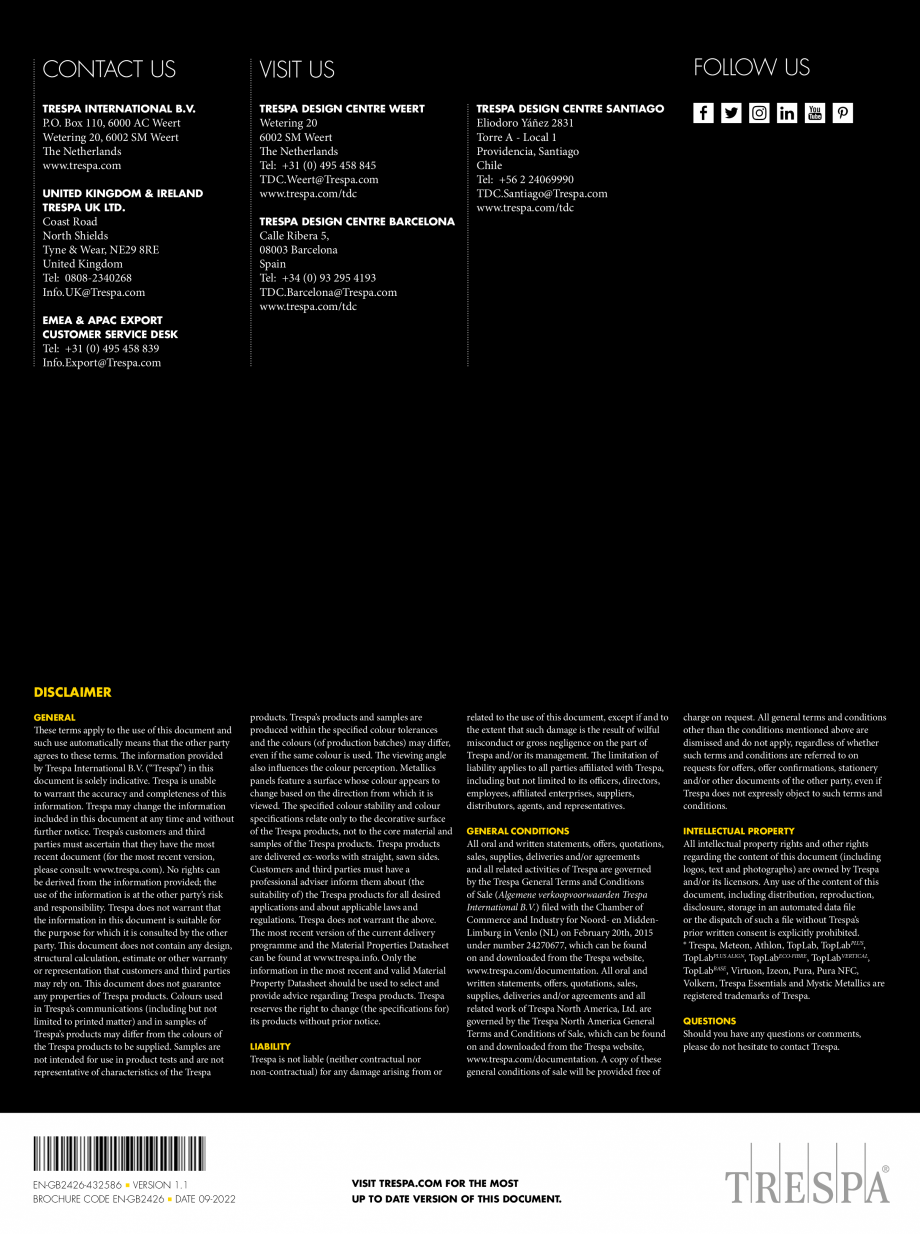 Pagina 11 - Catalog Trespa® Meteon® Lumen TRESPA Catalog, brosura Engleza e

Colour name
...