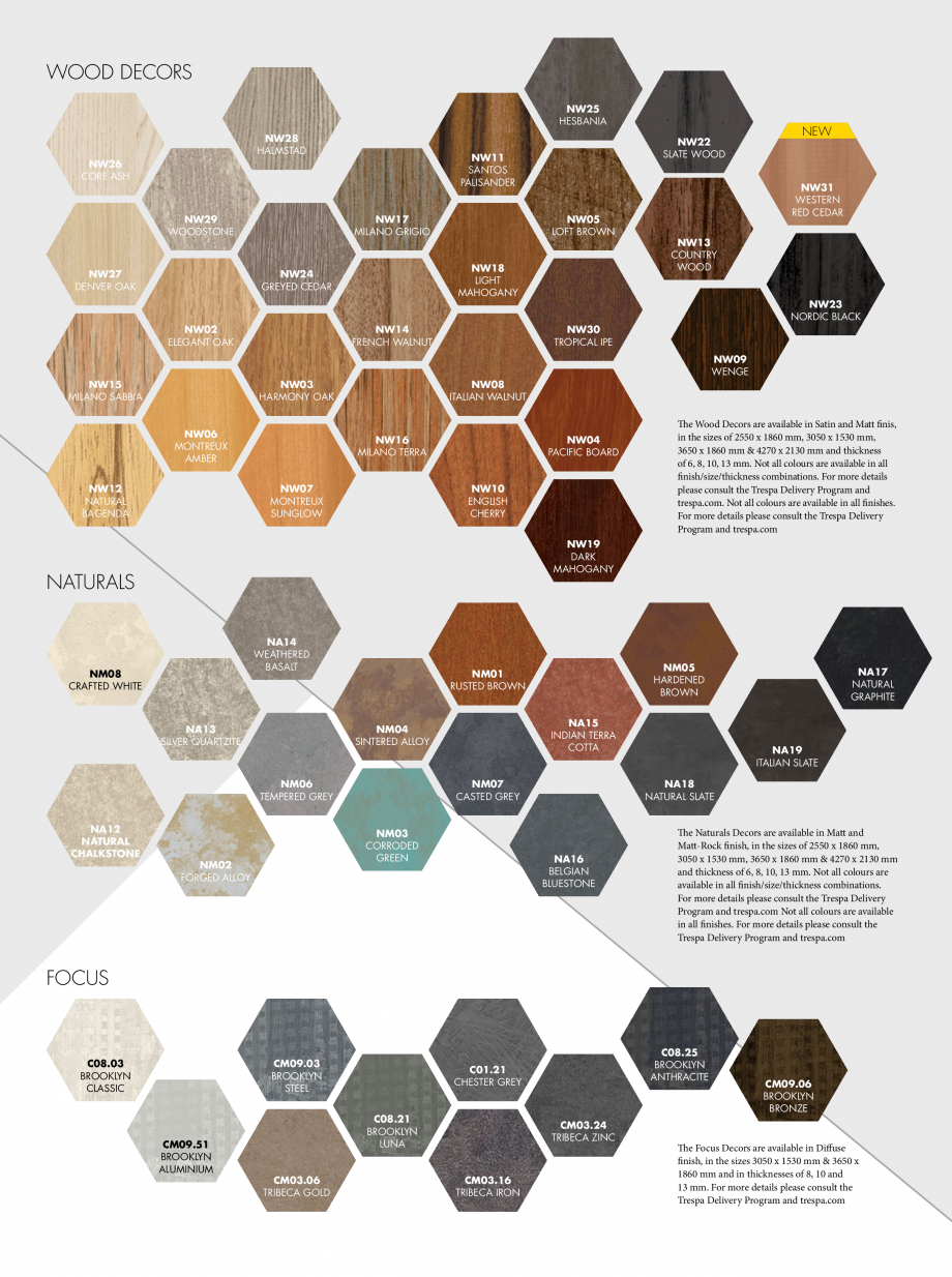 Pagina 3-Paletar culori si program livrari  TRESPA METEON Paletare si texturi Engleza 
CHERRY
NW19
DARK...