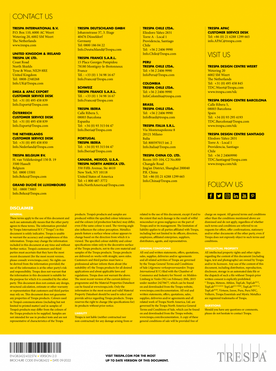 Pagina 8-Paletar culori si program livrari  TRESPA METEON Paletare si texturi Engleza 

M05.6.1

Urban...