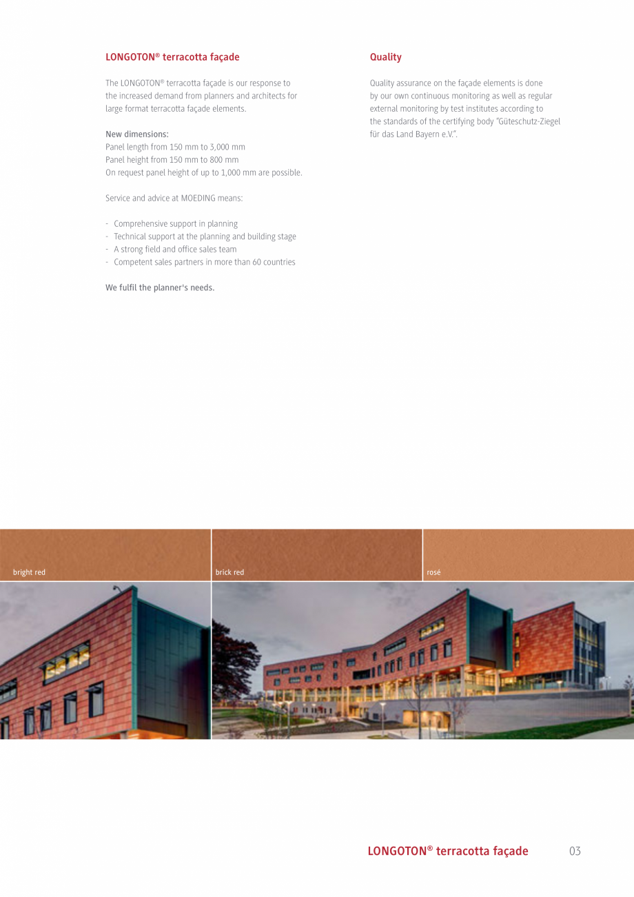 Pagina 3-Placi ceramice pentru fatada MOEDING LONGOTON Catalog, brosura Engleza ed face
for modern wall...