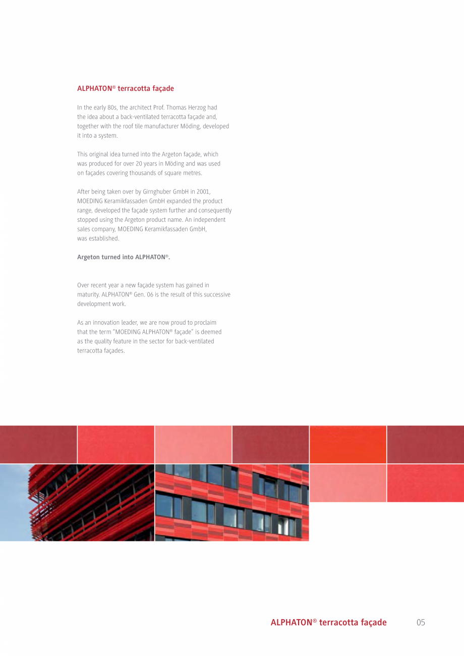 Pagina 5-Placi ceramice pentru fatada MOEDING ALPHATON Catalog, brosura Engleza 
tile thickness and dissipate...