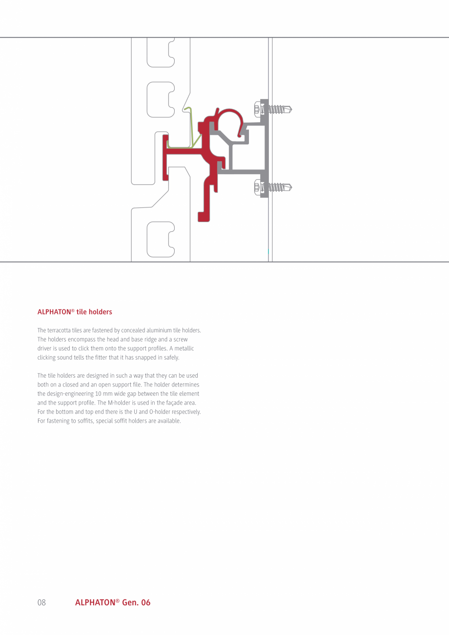 Pagina 8-Placi ceramice pentru fatada MOEDING ALPHATON Catalog, brosura Engleza  support
profile Gen. 06 - 75...