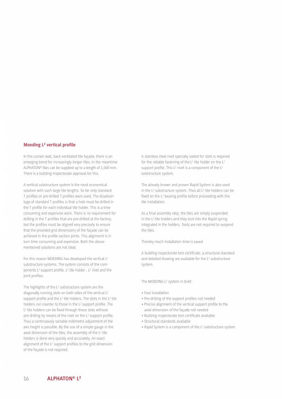 Pagina 16-Placi ceramice pentru fatada MOEDING ALPHATON Catalog, brosura Engleza :
After assembling the...