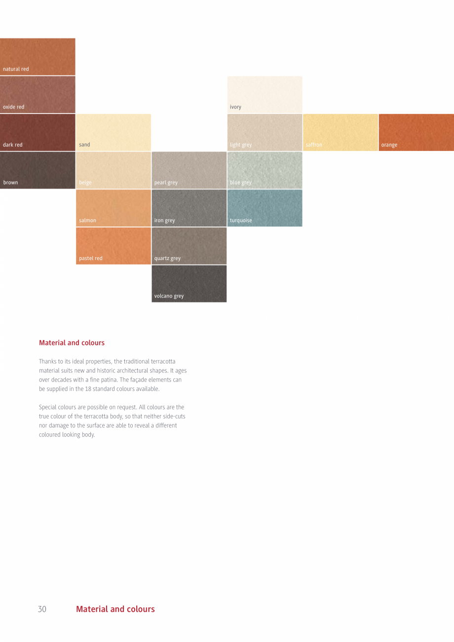 Pagina 30-Placi ceramice pentru fatada MOEDING ALPHATON Catalog, brosura Engleza , natural red, volcano grey...