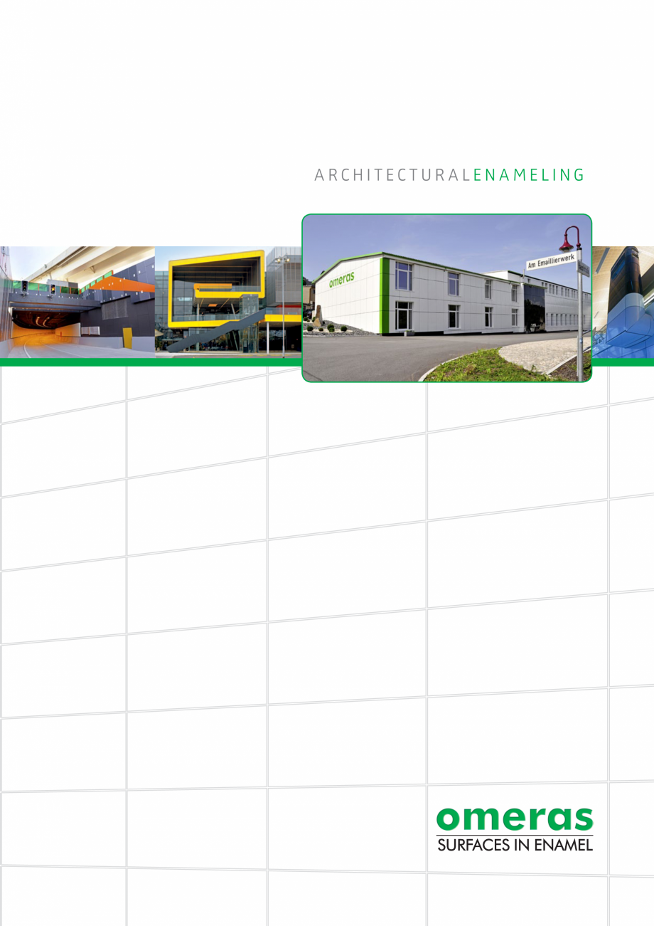 Pagina 1-Panouri din tabla de otel emailat vitrifiat  OMERAS OMERAS Catalog, brosura Engleza...