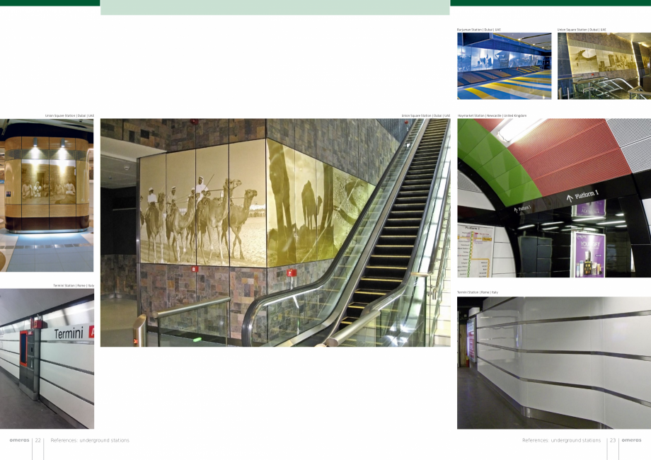 Pagina 12-Panouri din tabla de otel emailat vitrifiat  OMERAS OMERAS Catalog, brosura Engleza  stations

23
...