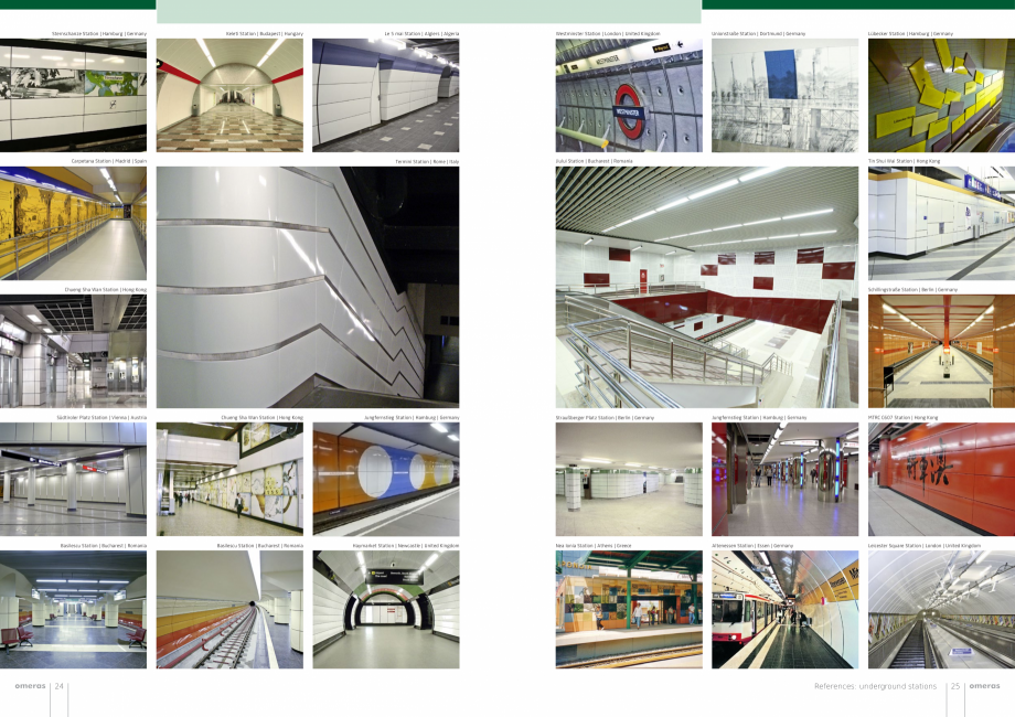 Pagina 13-Panouri din tabla de otel emailat vitrifiat  OMERAS OMERAS Catalog, brosura Engleza s: underground...