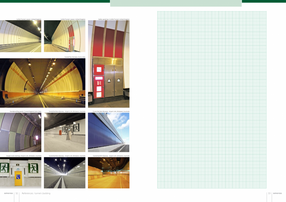 Pagina 17-Panouri din tabla de otel emailat vitrifiat  OMERAS OMERAS Catalog, brosura Engleza pener Tunnel |...