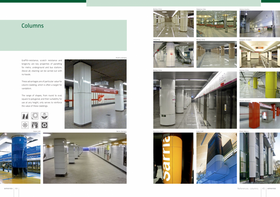 Pagina 23-Panouri din tabla de otel emailat vitrifiat  OMERAS OMERAS Catalog, brosura Engleza thus exposed to ...