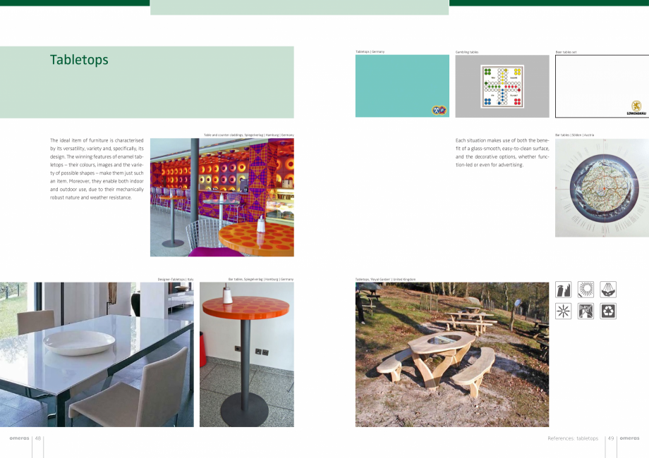 Pagina 25-Panouri din tabla de otel emailat vitrifiat  OMERAS OMERAS Catalog, brosura Engleza  excellent...