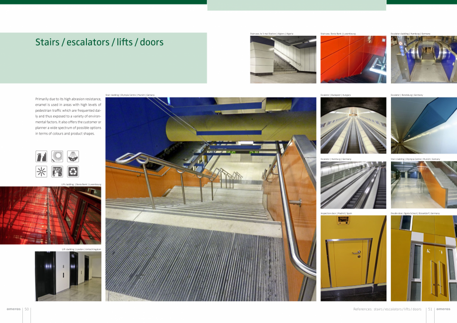 Pagina 26-Panouri din tabla de otel emailat vitrifiat  OMERAS OMERAS Catalog, brosura Engleza twork, Lohring...