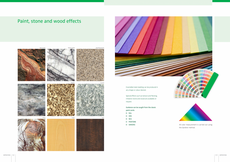 Pagina 32-Panouri din tabla de otel emailat vitrifiat  OMERAS OMERAS Catalog, brosura Engleza 