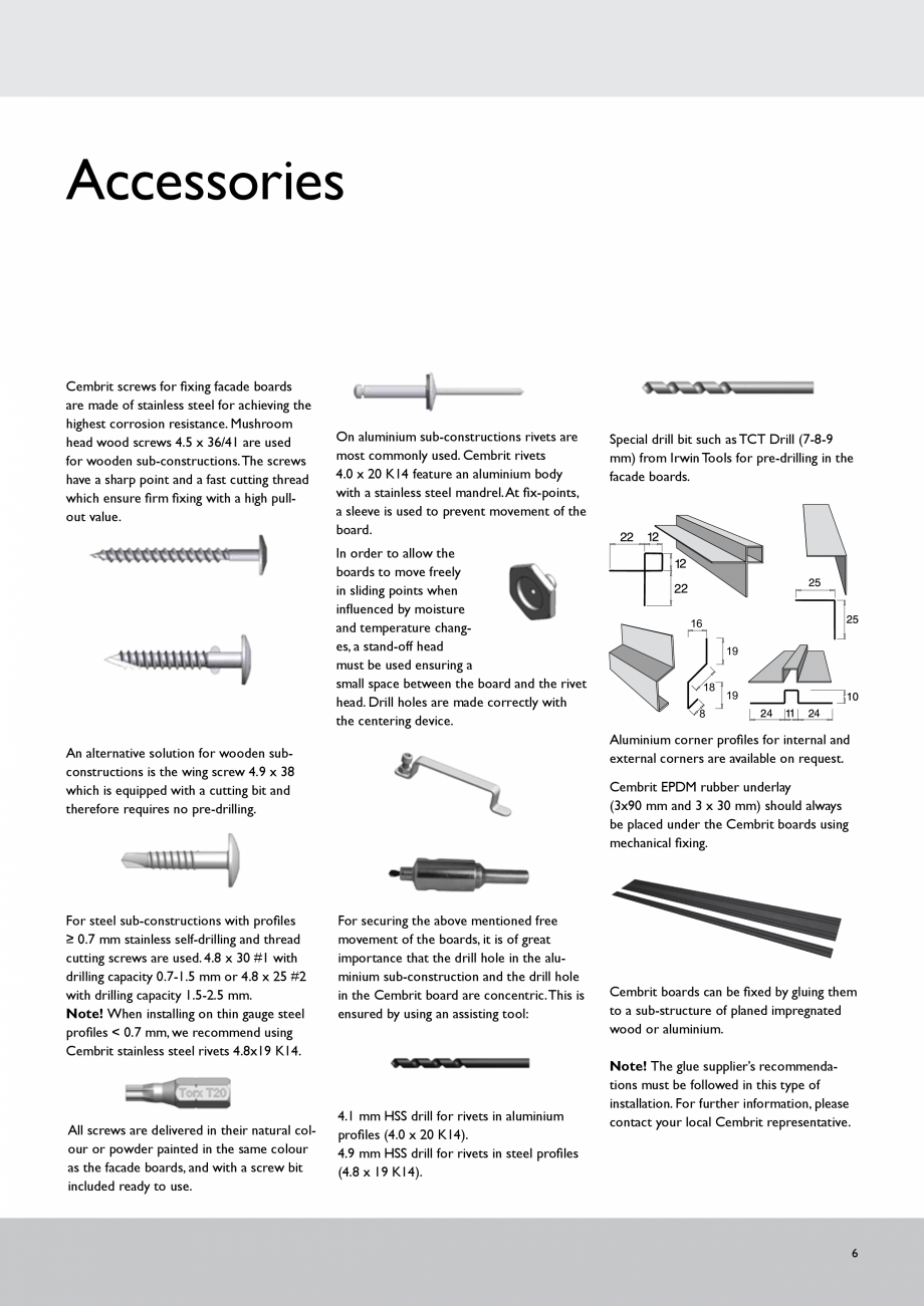 Pagina 5 - Placi fibrociment pentru fatade ventilate CEMBRIT Cembonit Instructiuni montaj, utilizare...