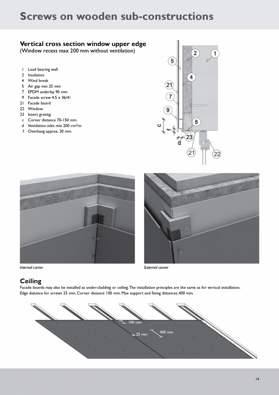 Pagina 14 - Placi fibrociment pentru fatade ventilate CEMBRIT Cembonit Instructiuni montaj,...