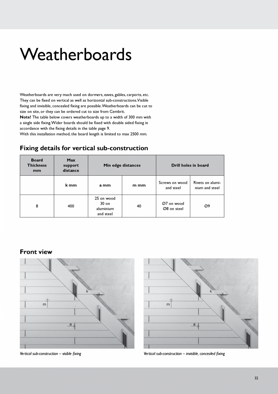 Pagina 32 - Placi fibrociment pentru fatade ventilate CEMBRIT Cembonit Instructiuni montaj,...