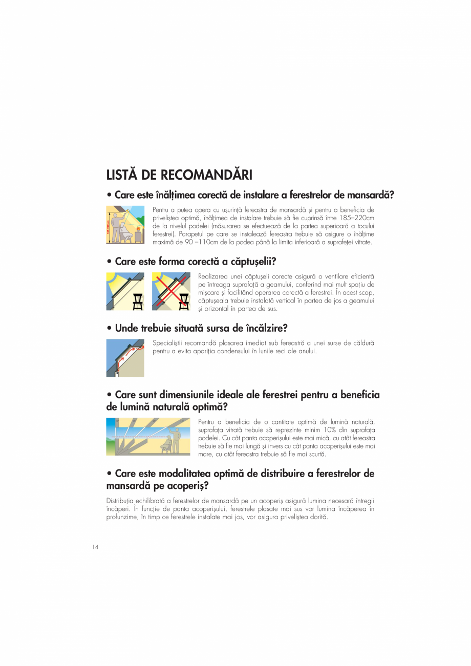 Pagina 14-Ghid de renovare pentru podul casei VELUX Instructiuni montaj, utilizare Romana sar„ Óntregii...