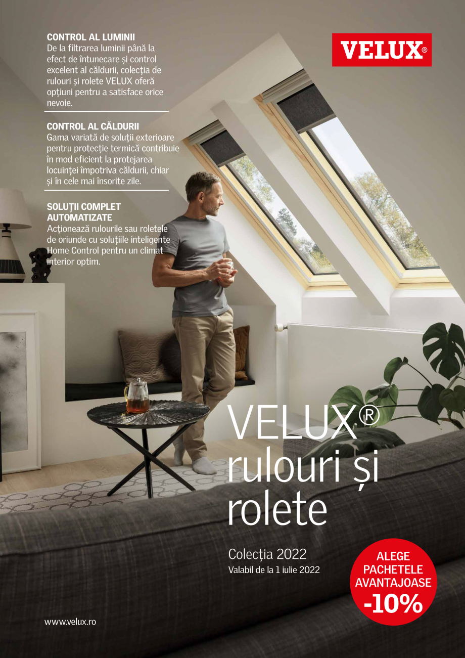 Pagina 1-Rulouri si rolete VELUX 2022 VELUX Catalog, brosura Romana CONTROL AL LUMINII
De la filtrarea...