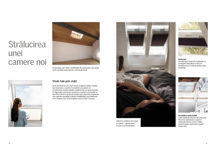 Pagina 6-Descopera potentialul podului tau! VELUX Catalog, brosura Romana eează un
contrast plăcut cu...
