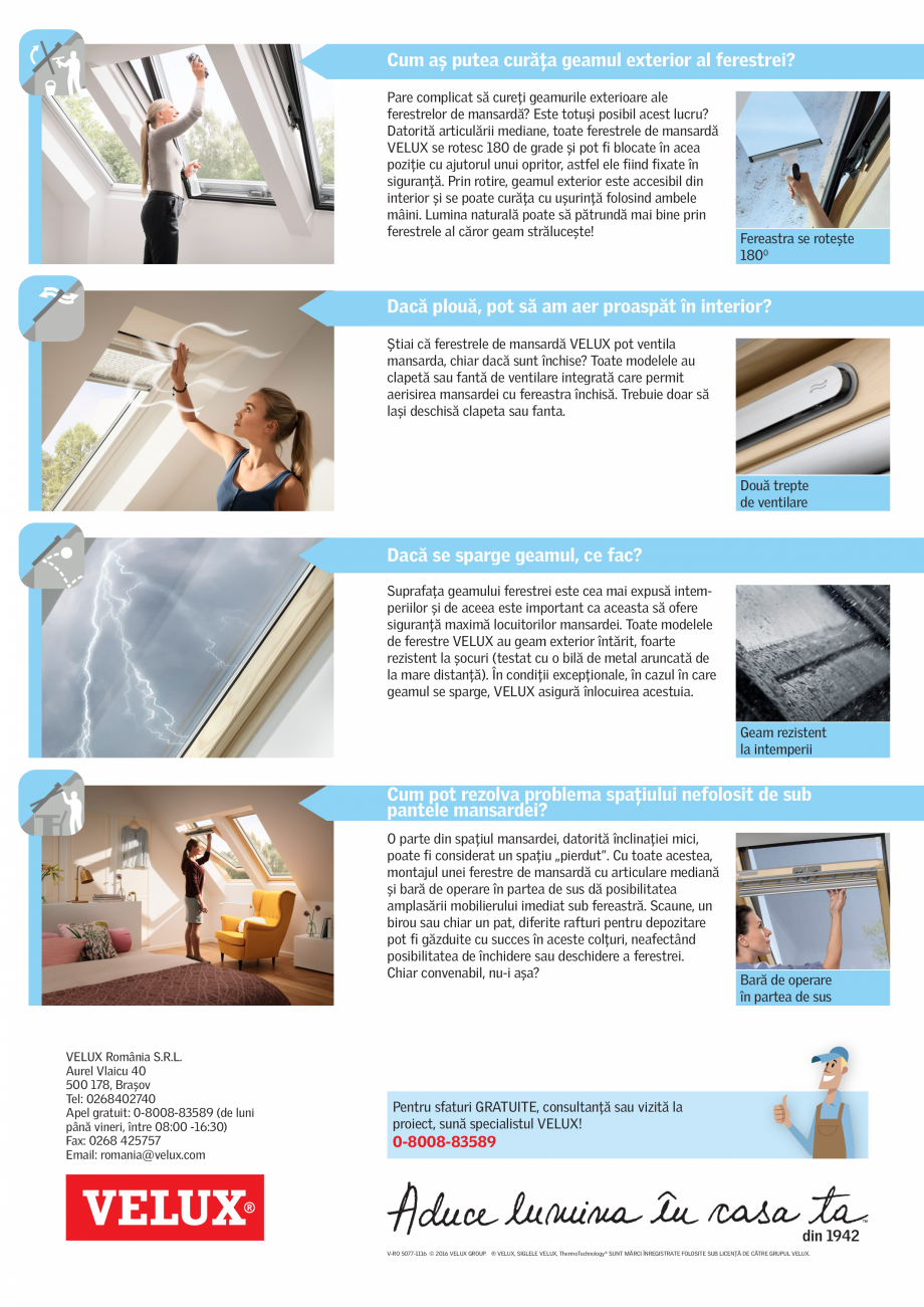 Pagina 2-Mansarda - o idee buna! VELUX Catalog, brosura Romana e slabe” ale mansardei.

Dacă te numeri...