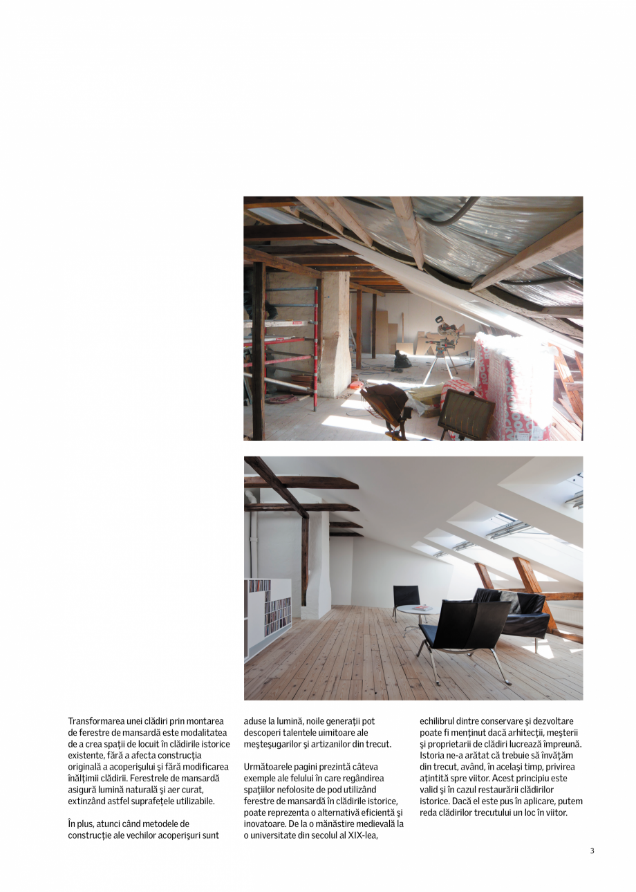 Pagina 3-Revitalizarea cladirilor istorice VELUX Catalog, brosura Romana sformarea unei clădiri prin...