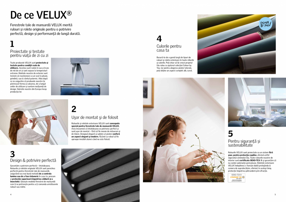 Pagina 3-Rulouri si rolete VELUX 2022 VELUX Catalog, brosura Romana  disponibili în toată țara,...
