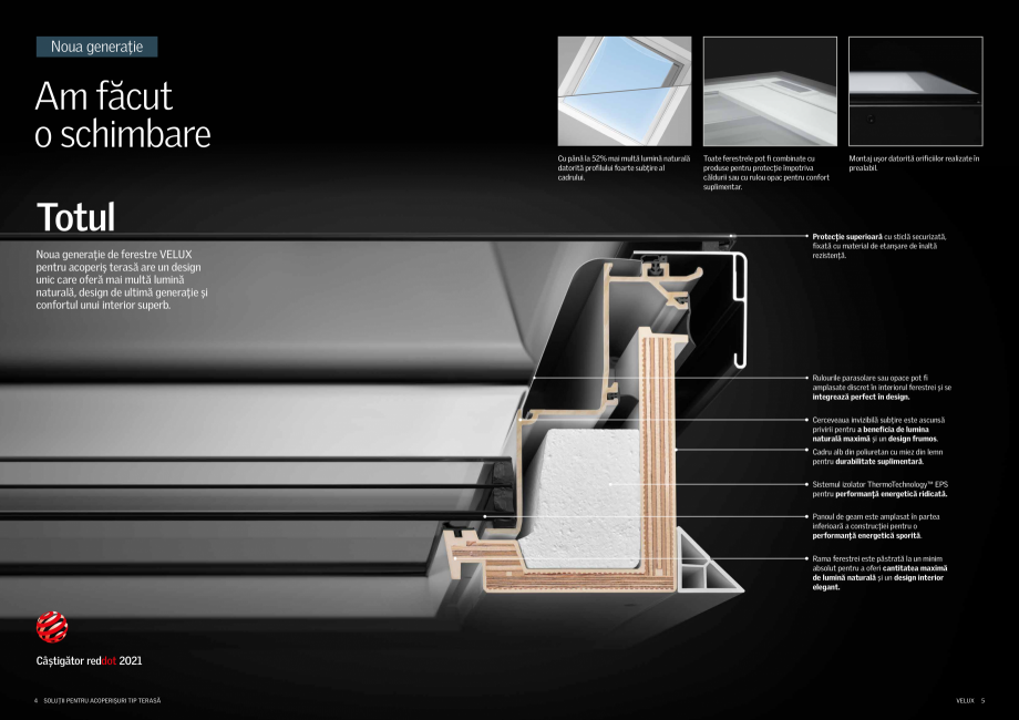 Pagina 3-NOUA GENERATIE de ferestre VELUX pentru acoperis terasa 2022 VELUX Catalog, brosura Romana...