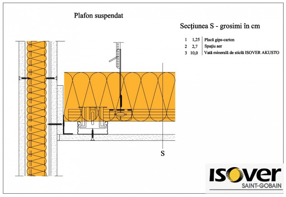 Pagina 1-CAD-PDF Plafon suspendat ISOVER Detaliu de montaj AKUSTO 
