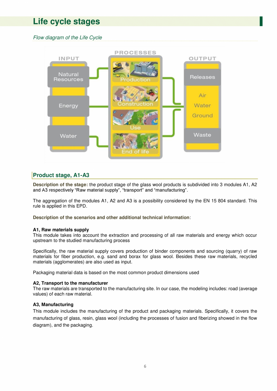 Pagina 6 - Declaratie de mediu pentru vata de sticla ISOVER DOMO Certificare produs Engleza...