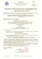 Certificat de constanta a performantei pentru vata minerala bazaltica ISOVER